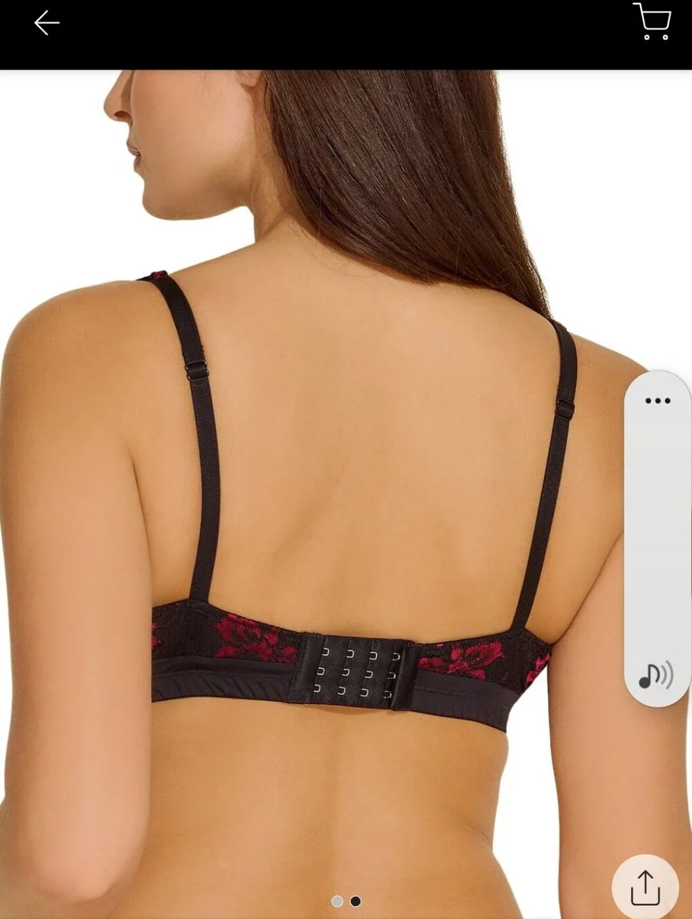 Cosabella Black Lace Bralette & Brief Set with Pink Floral Embroidery